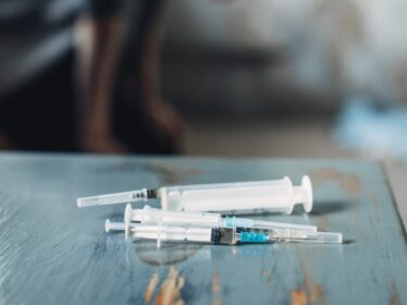 Syringes used by an addict